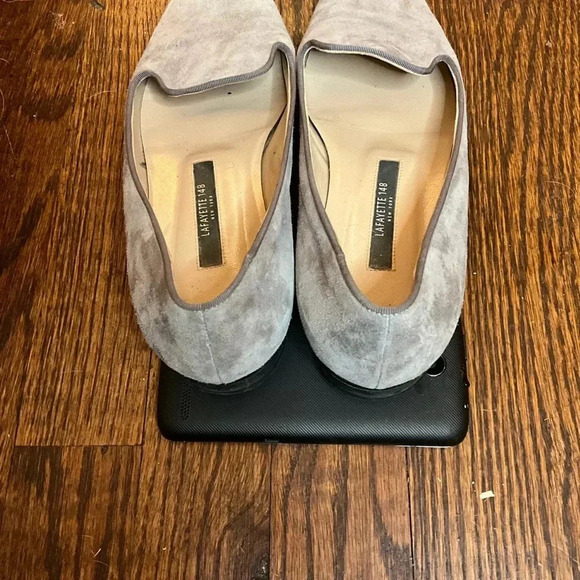 Lafayette 148 New York 'Siena'  Grey suede loafer - Picture 2 of 3